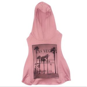 WOMENS LAS VEGAS MUSCLE TEE WITH HOOD